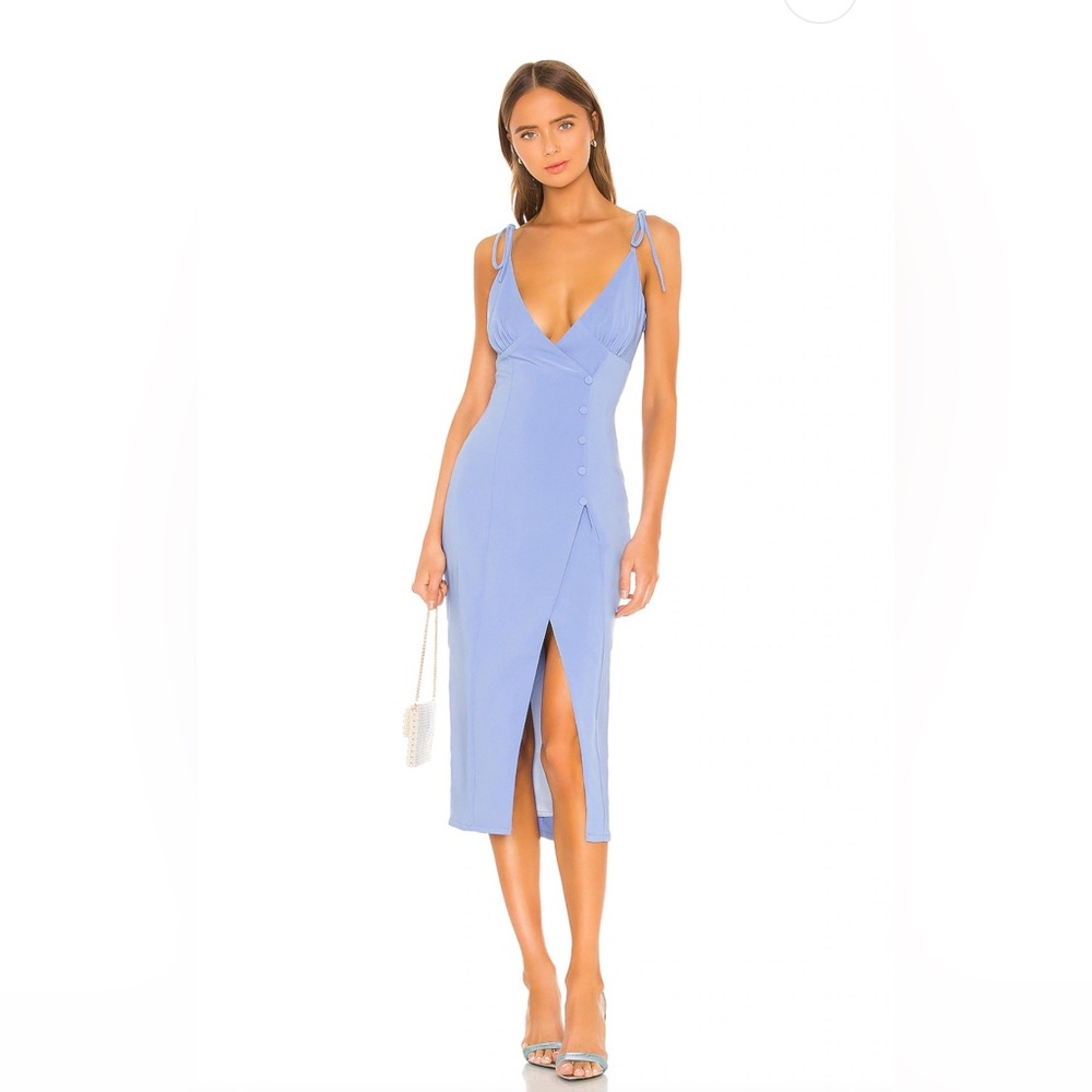 NWT Camila Coelho Revolve Aaliyah Midi Dress in Periwinkle Blue